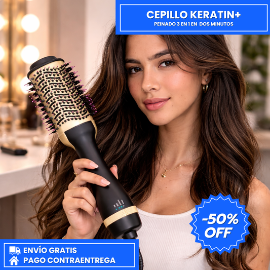 Cepillo Keratin+: Peinado 3-1 en dos minutos